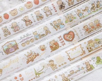 wholesale washitape sample/bear collection/ washi tape with release paper/cute washitape sample/40" or 20" long