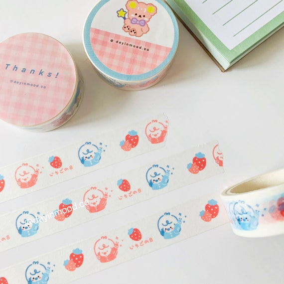 cute washi tape // kawaii washi tape, bear washi tape, bunny washi tape,  cute bujo washi tape,colorful washi tape,cute stationery washi tape