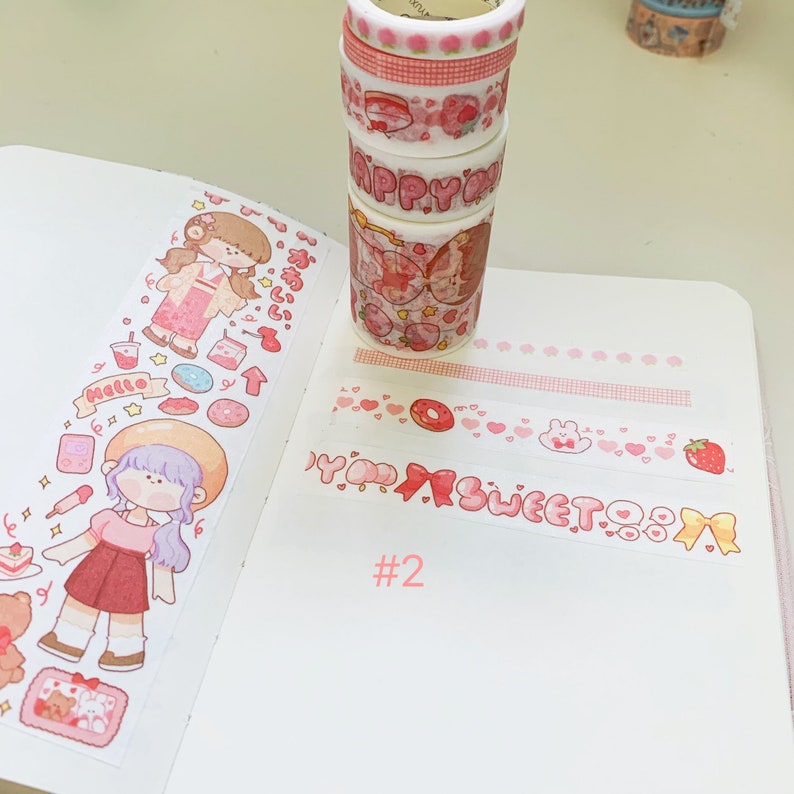 Washi Tape full roll 5 rolls washitape 5m washi tapecut washi tapecartoon washi tapekawaii washi tapebrand washitape