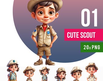 Scout Clipart Png, Watercolor Style (Commercial Use, Instant Download)