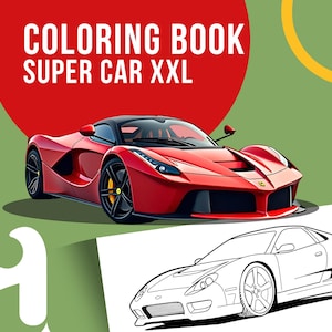Sports Cars Coloring Book for Boys, Printable Sports Car Activity PDF, Coloring Pages Cars, Boys Coloring, Printable A4, Digital Download