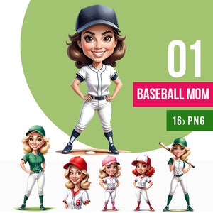 Baseball Mom Clipart, Mama Png, Woman, Baseball Sister, Digital Design Graphics - Download digital para mães entusiastas do esporte