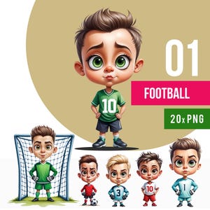 Soccer Clipart PNG Football Player Boy Goalkeeper | Bundle Sport | Printable football | Soccer Bundle Clip art | Soccer Fan Boys Game Day