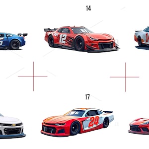 Printable race car illustration in vibrant colors for kids decor