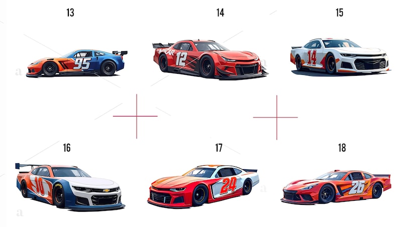Printable race car illustration in vibrant colors for kids decor