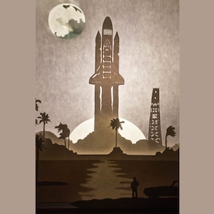 Space Shuttle Discovery Lightbox | SVG/DXF-Dateien für Handcut/Cricut/Silhouette