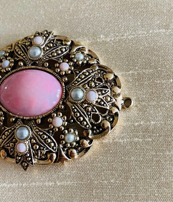 Vintage Avon, Pendant, Pink and Gold, 1970’s - image 2