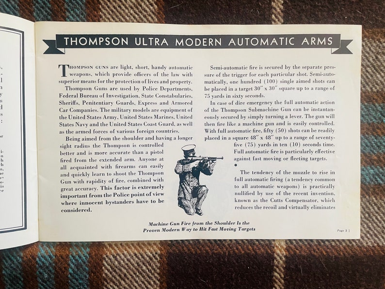 Thompson Submachine Guns & Semiautomatic Carbine, Sales Brochure, 1936