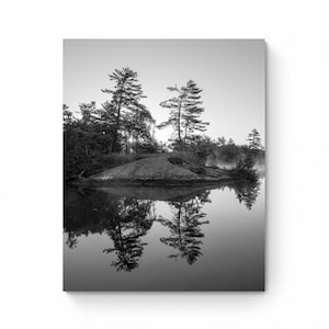 Morning Sunrise Print, Black and White Lake Print, Photography Print, Landscape Photo, Ontario; Fine Art, Photo, or Canvas Print, Wall Art