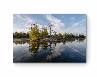 Canadian Shield Landscape Print: Tranquil Ontario Lake Reflection
