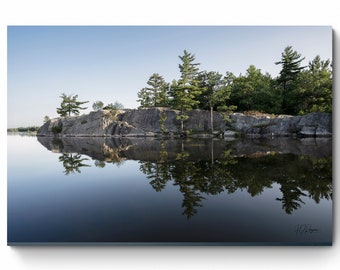 Canadian Shield Lake Print: Serene Water Reflection Photo Art