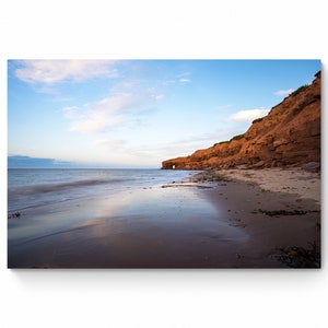 Prince Edward Island Wall Art, Calm Ocean Beach and Red Sand Cliffs Photo Print, Ideal Home Decor, Perfect Gift for Special Occassions