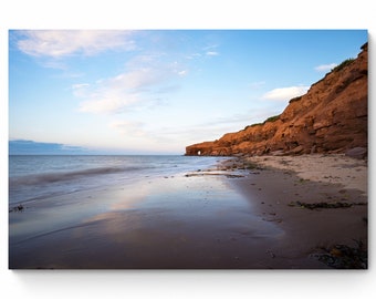 Prince Edward Island Wall Art, Calm Ocean Beach and Red Sand Cliffs Photo Print, Ideal Home Decor, Perfect Gift for Special Occassions