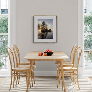Sunrise Lake Print: Ontario Cottage Country Landscape, Misty Pine Island image 10