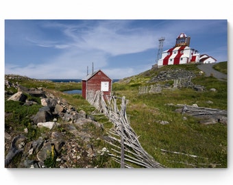 Impresión del faro de Cabo Bonavista: Arte mural costero de Terranova