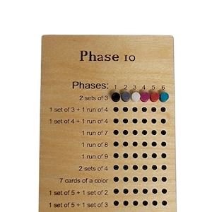 Phase 10 Score Card for Frame Tracking