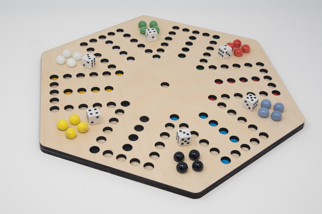 Custom 6 Player Aggravation Board Game Including Marbles and Dice Etsy