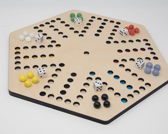 6 Player Aggravation Board Game including Marbles and Dice