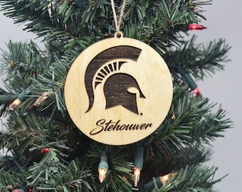 Custom Michigan State University Ornament Personalized