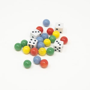 Spare Aggravation Board Glass Marbles and Dice