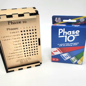 Phase 10 storage box with score card