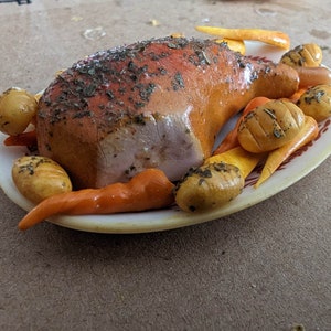 Miniature Clay Food. Leg of Lamb with slices/ 1/6 Scale. Suitable for 11/12 dolls image 4