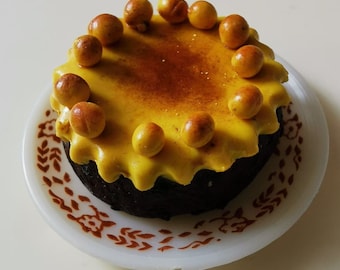 Miniature 1:6 Scale Easter Simnel Cake. Suitable for 11/12" dolls. Handmade with Clay