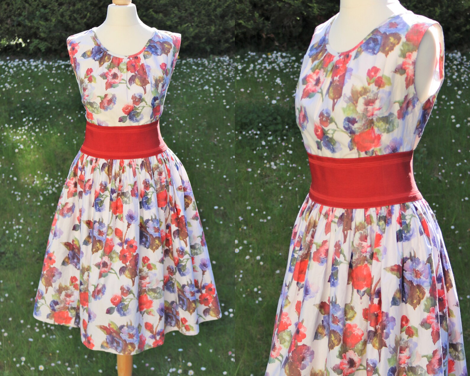 Robe corolle florale VINTAGE des années 50 | Etsy