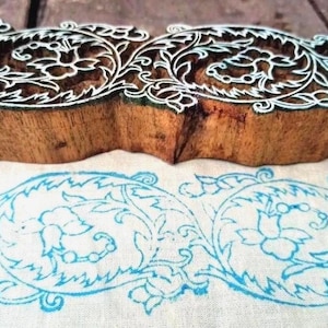 Stoffdruck  Bordüre mit antiken Ornamenten | Handgeschnitzter Holzstempel für Textildruck, Keramik & Papier, Blockdruck Druckstock DIY