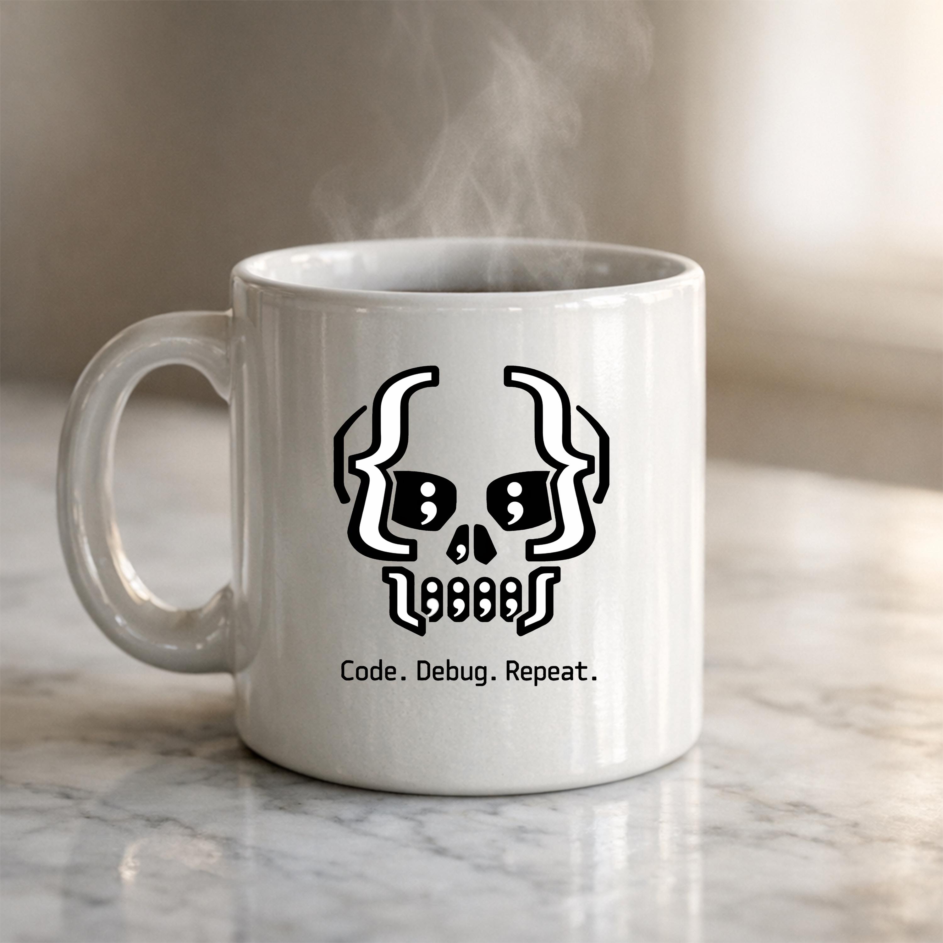 Funny Programmer Skull Sublimation PNG | Code Debug Repeat | Software ...