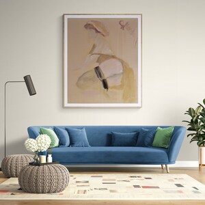 Picture Big Nude Woman, Portrait Figure Original, Painting Acrylic