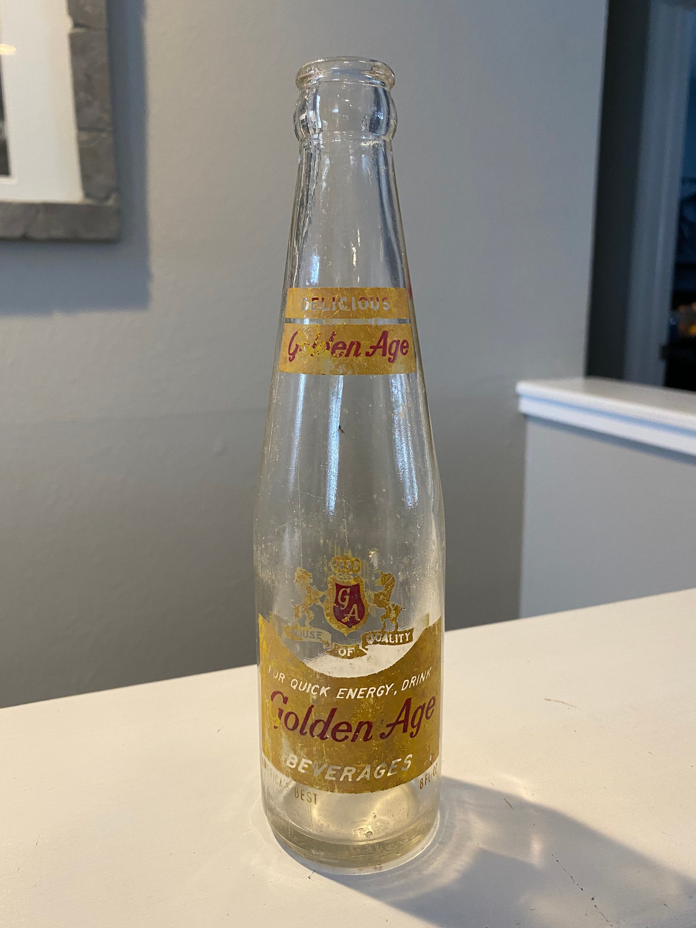 RARE Vintage 8 oz Golden Age Energy Drink Glass Bottle | Etsy