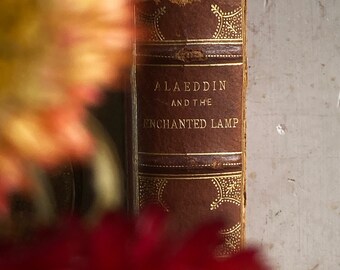 Alaeddin and the Enchanted Lamp, Gorgeous Limited Edition Antique Book by John Payne, Two Stories from Arabic Text, London, Gilt Decorative