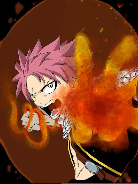 Fire Dragon Roar Fairy Tail Print Etsy