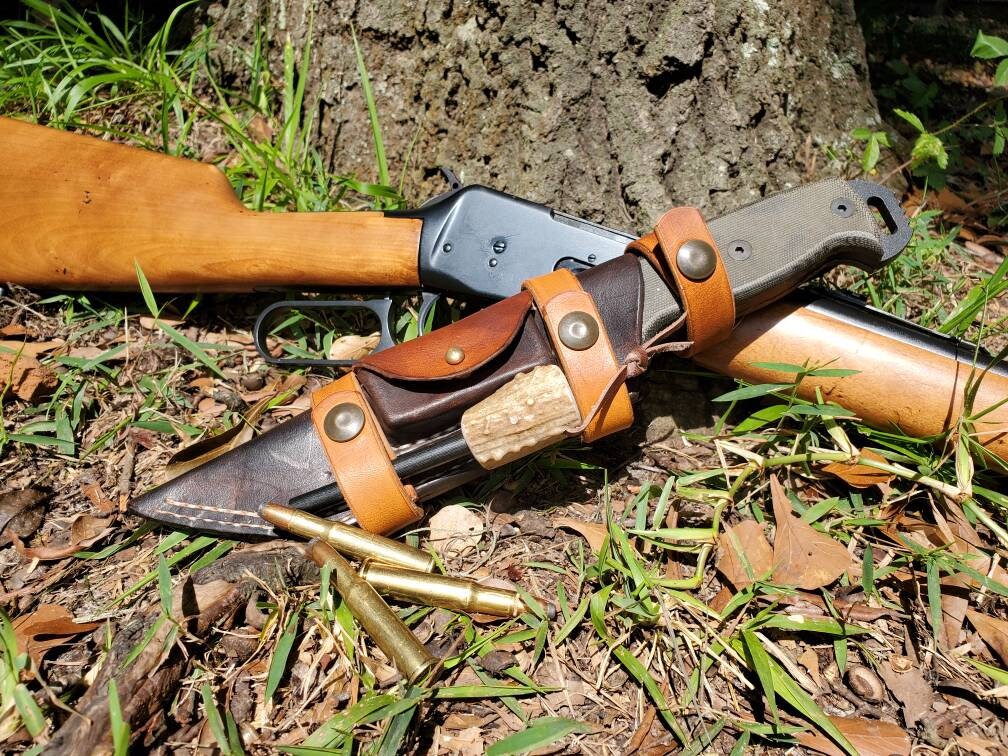 Custom Leather Survival Knife Sheath for the Outdoors Etsy