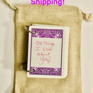 Personalized &#39;52 Things I Love About You&#39; Playing Card Book - DIY Gift