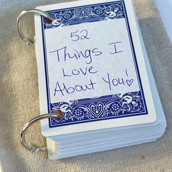 Personalized '52 Things I Love About You' Card Book - DIY Gift