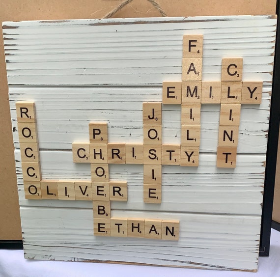 Personalized Family Scrabble Sign | Etsy