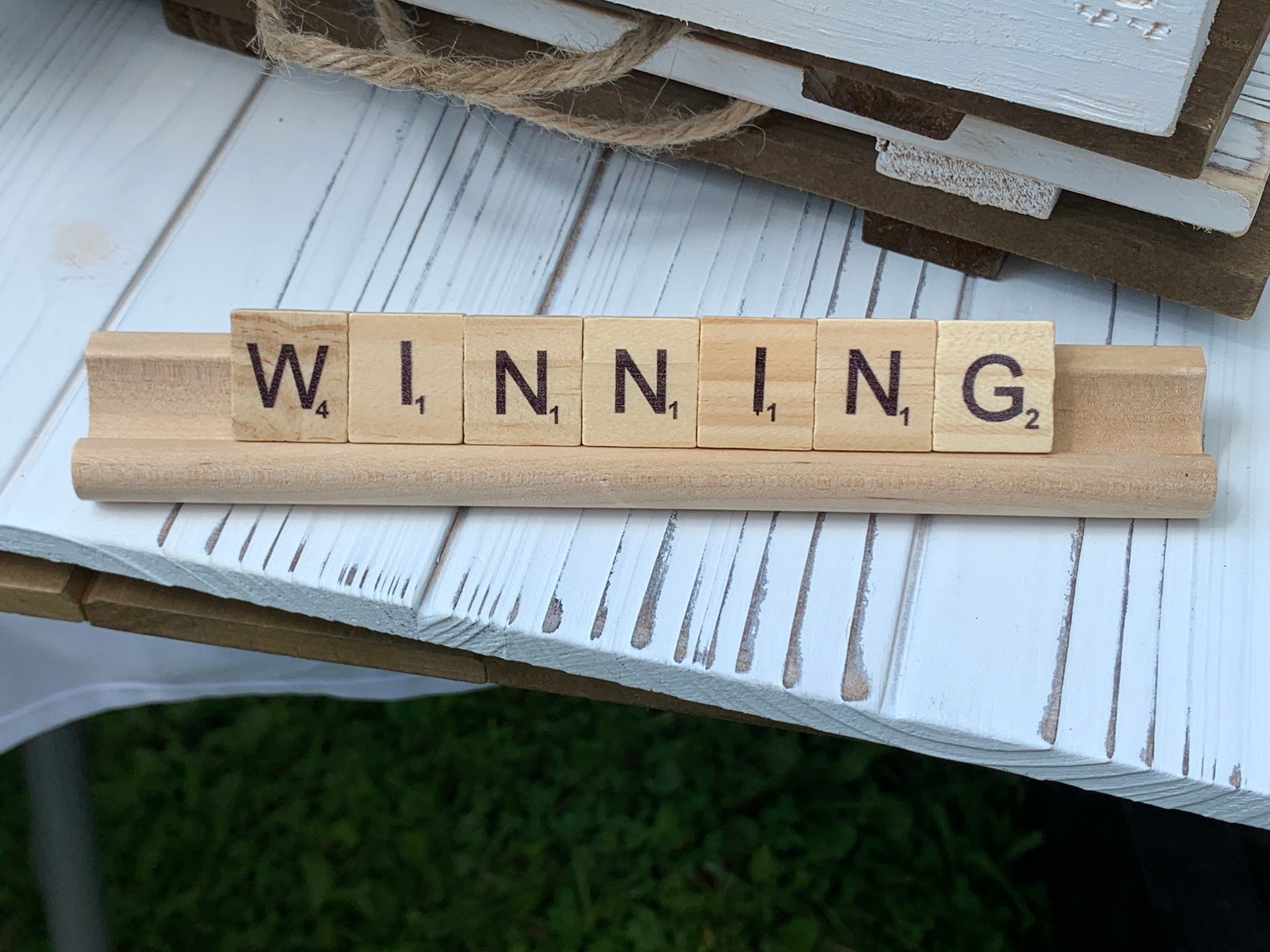 Custommade Scrabble Tiles and Holder Etsy