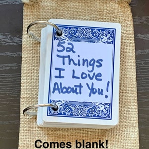 Personalized Gift! 52 Things I Love About You (Us) Blank Playing Cards Book You Personalize! {Lots of ideas included!}