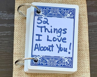 Personalized Gift! 52 Things I Love About You (Us) Blank Playing Cards Book You Personalize! {Lots of ideas included!}