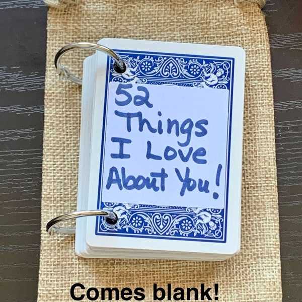 Personalized Gift! 52 Things I Love About You (Us) Blank Playing Cards Book You Personalize! {Lots of ideas included!}
