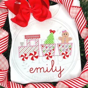Christmas Train Zig Zag Applique, Gingerbread Train, Christmas Tree Train Applique, Zig Zag Christmas Design, shopHappyHoop, Christmas