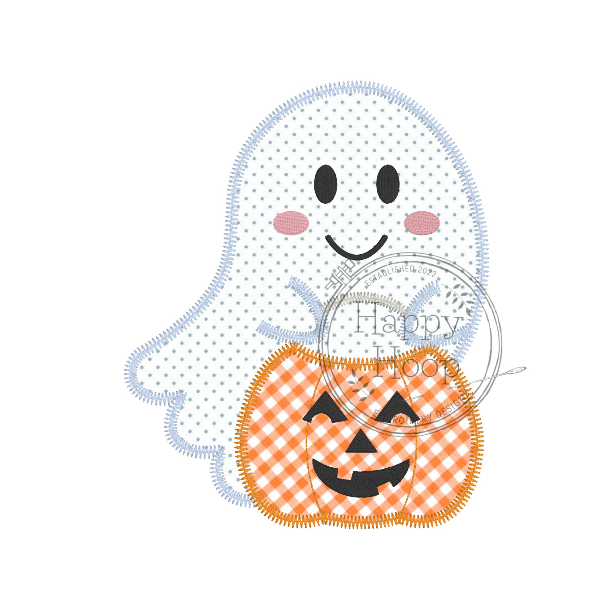 Trick or Treat Ghost With Jack O Lantern, Boy Ghost Applique Design ...