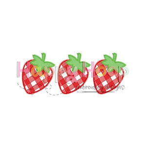 Gingham Sketch Strawberries, Gingham Strawberry Trio Design, Strawberry Sketch Design, Strawberry Trio Sketch Design, shopHappyHoop, Sketch