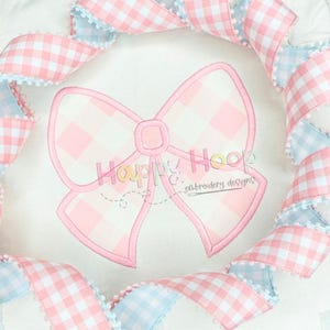 Satin Bow Applique Embroidery Design, Coquette Bow Embroidery, Girly Bow Design, Bow Applique, Satin Stitch Bow, Side Seam Split Bow Design