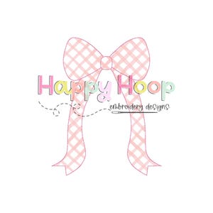 Long Bow Applique Design, Coquette Bow Embroidery, Girly Bow Design, Bow Applique, Heirloom Bow Applique Design, Side Seam Split Bow Design
