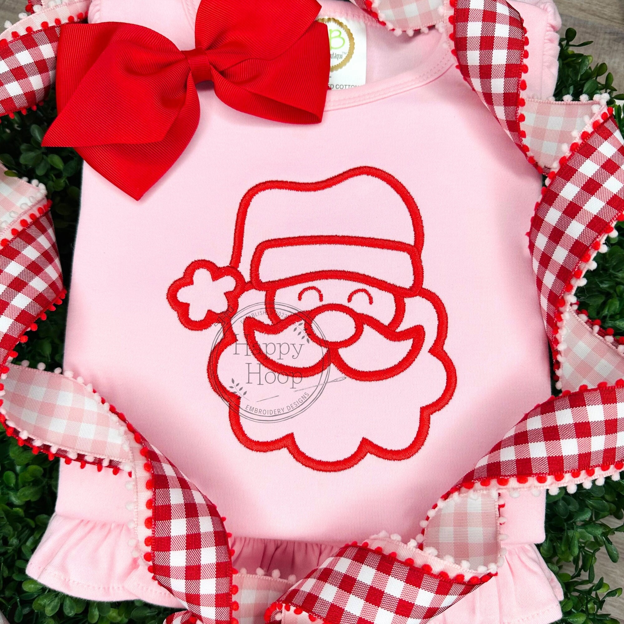 ITH Gift Tag: Jolly Santa Machine Embroidery Design - 2 Sizes