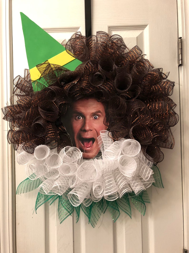 Buddy The Elf Wreath Will Ferrell Wreath Christmas Wreath Etsy