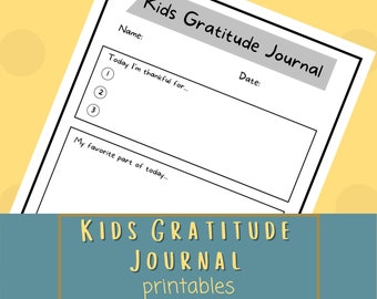 Kids Gratitude Journal Printable PDF, Gratitude Journal Page, Gratitude Page, Kids Journal Page